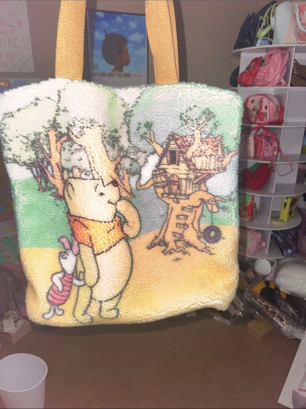 Disney Winnie the Pooh Plush Tote Bag - Yellow, Green, Tan